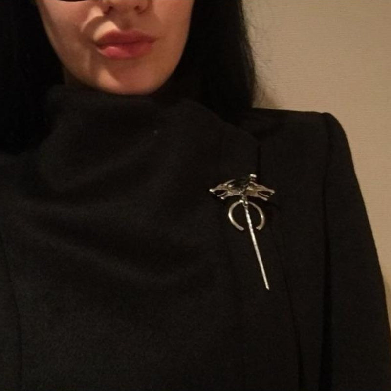 Uniseks Zink Alloy Lapel Badge bilan Boʻri va Ajdarha Vintage Dizaynlari