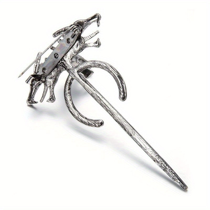 Uniseks Zink Alloy Lapel Badge bilan Boʻri va Ajdarha Vintage Dizaynlari