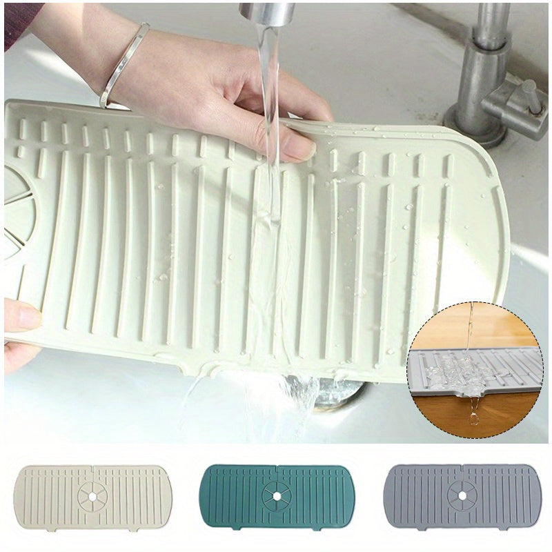Rubber Dish Drying Mat Non-Slip Absorbent Heat Resistant Kitchen Counter Accessory