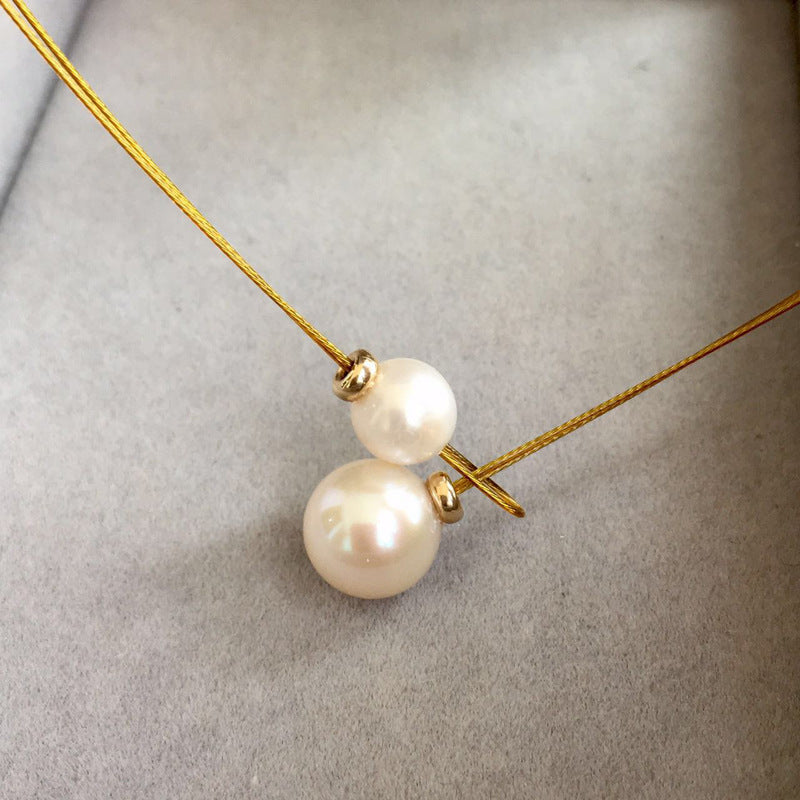 Gold-Plated Necklace with Freshwater Pearls for Daily Wear and Gifts