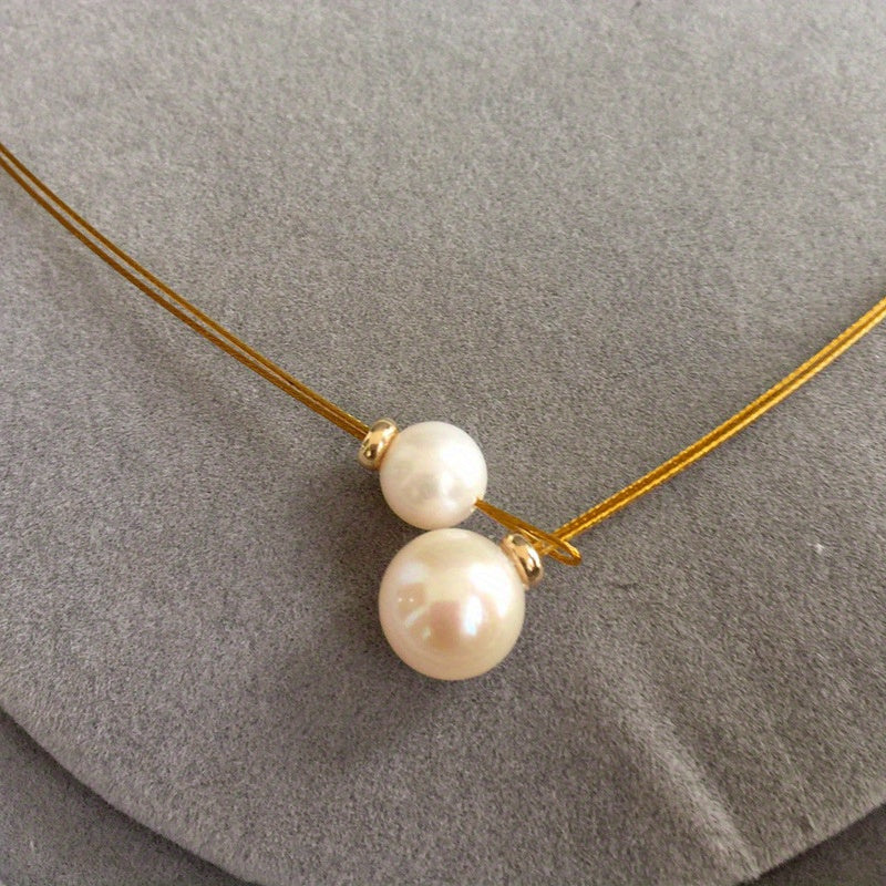 Gold-Plated Necklace with Freshwater Pearls for Daily Wear and Gifts