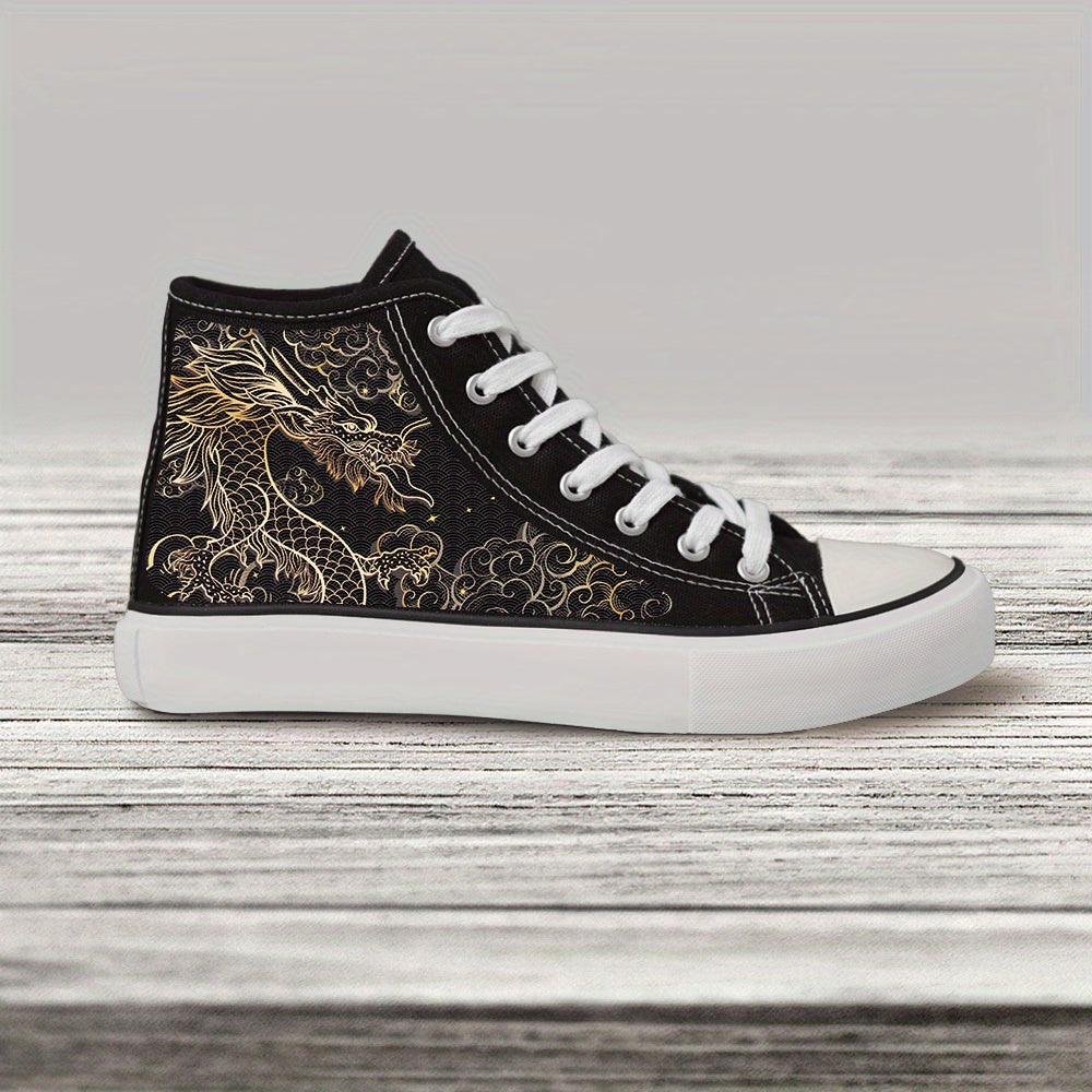 Women's Casual Canvas Sneakers Black and White Skateboarding Shoes