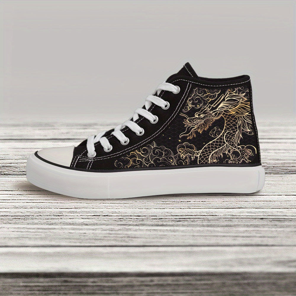 Women's Casual Canvas Sneakers Black and White Skateboarding Shoes