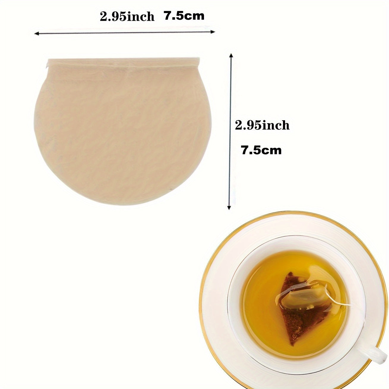 100 Unbleached Tea Infuser Bags for Loose Leaf Tea Coffee Spices Drawstring