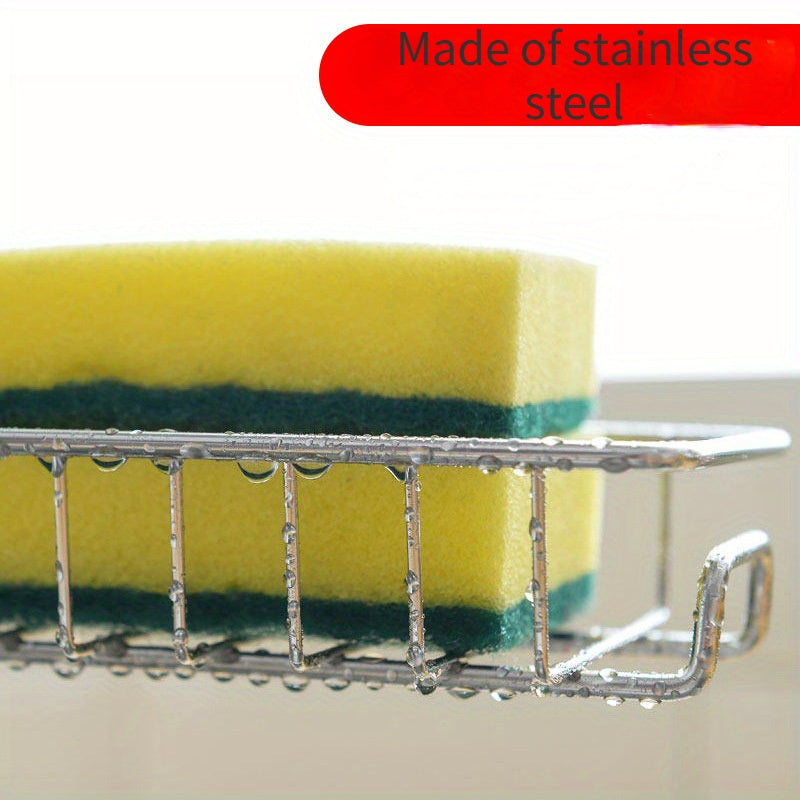 Stainless Steel Faucet Caddy Organizer for Sponges and Cloths Bathroom Accessory