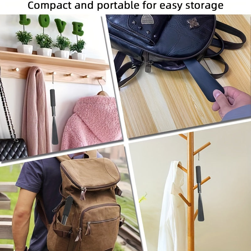 Adjustable Long Handle Shoehorn for Seniors Stainless Steel Telescopic