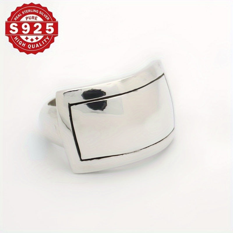 Sterling Silver Wide Dome Ring for Women Modern Minimalist Chunky Band for Weddings and Parties