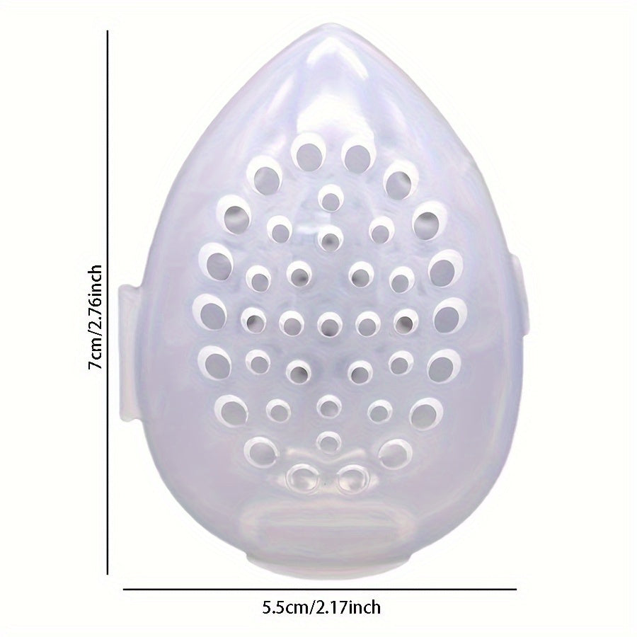 3-Piece Plastic Egg-Shaped Makeup Sponge Organizer for Beauty Blenders
