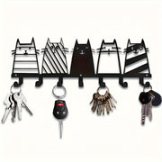 Metal Wall Hooks with Cat and Dog Paw Design for Coats and Accessories Space-Saving Organizer