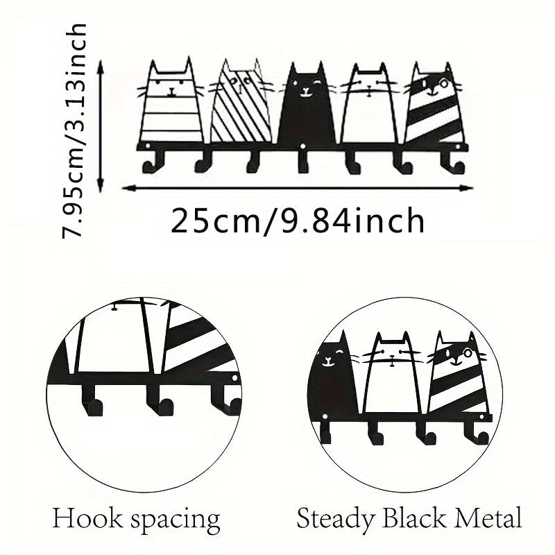 Metal Wall Hooks with Cat and Dog Paw Design for Coats and Accessories Space-Saving Organizer