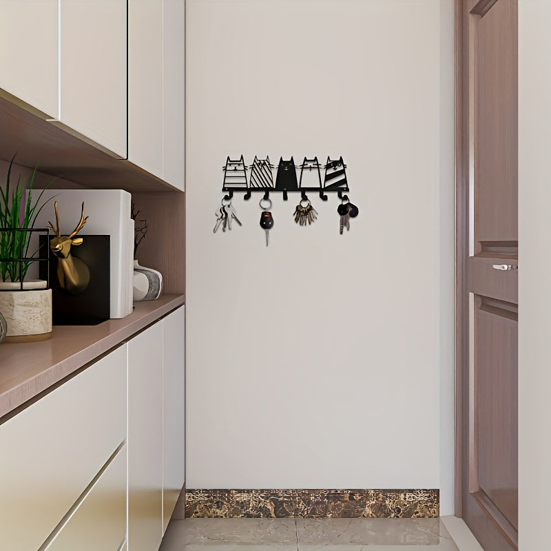 Metal Wall Hooks with Cat and Dog Paw Design for Coats and Accessories Space-Saving Organizer