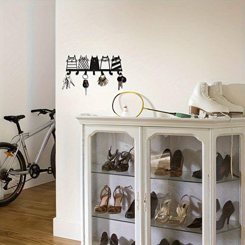 Metal Wall Hooks with Cat and Dog Paw Design for Coats and Accessories Space-Saving Organizer