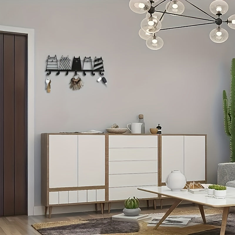 Metal Wall Hooks with Cat and Dog Paw Design for Coats and Accessories Space-Saving Organizer