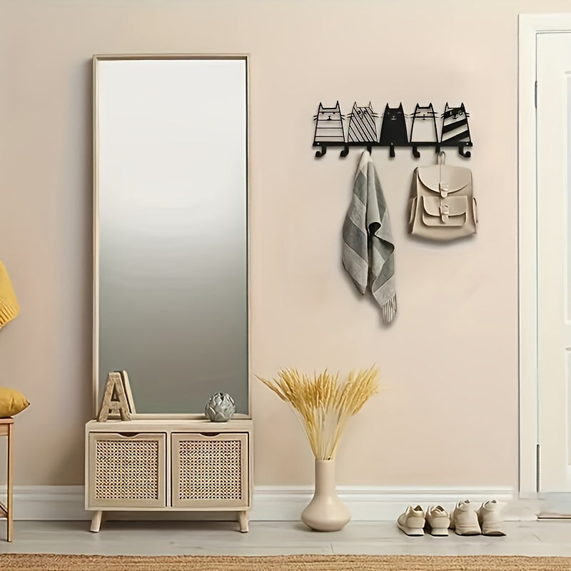Metal Wall Hooks with Cat and Dog Paw Design for Coats and Accessories Space-Saving Organizer