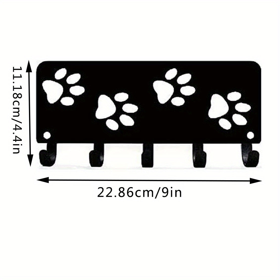 Metal Wall Hooks with Cat and Dog Paw Design for Coats and Accessories Space-Saving Organizer