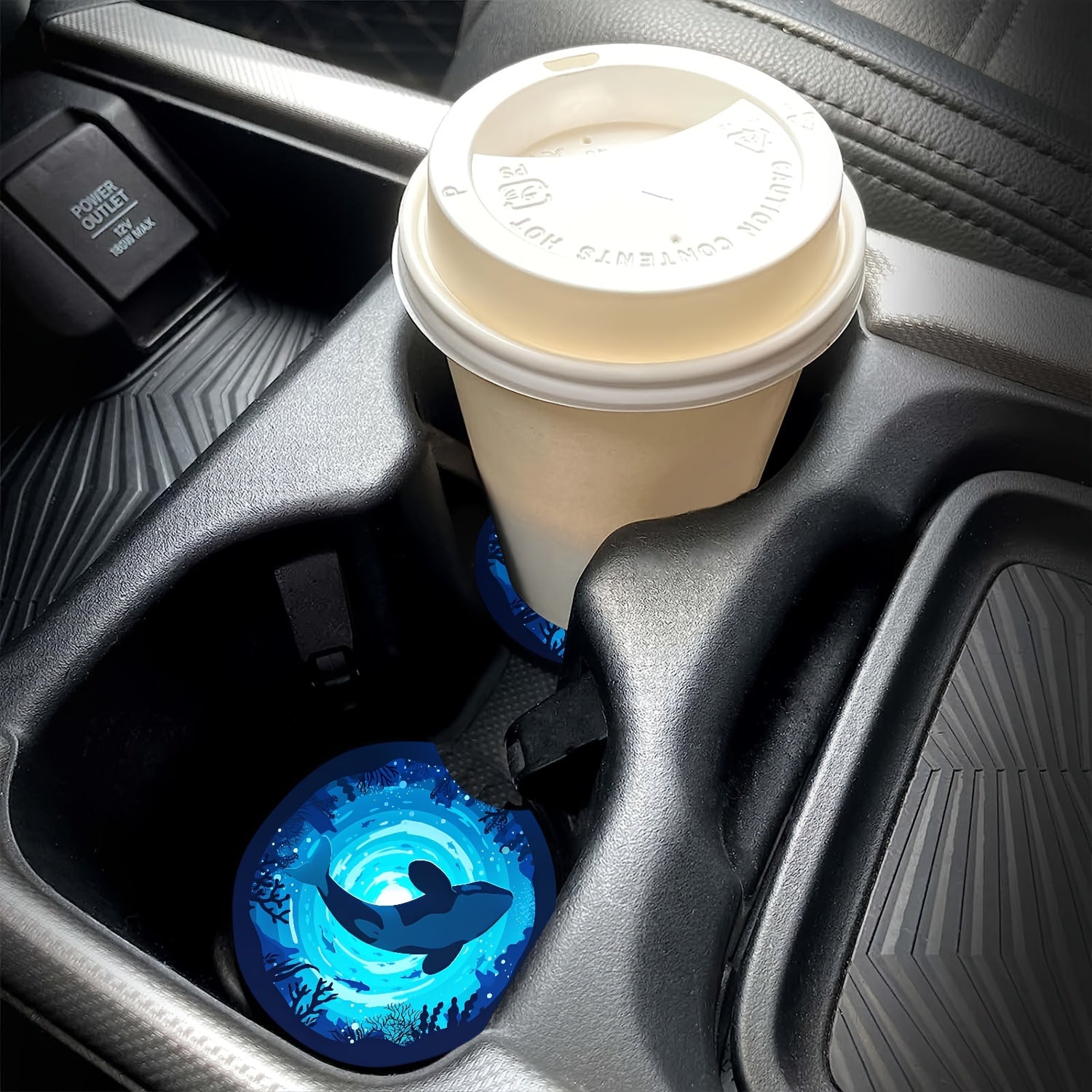 Killer Whale Car Coasters EVA Material Moisture Absorption Easy to Clean