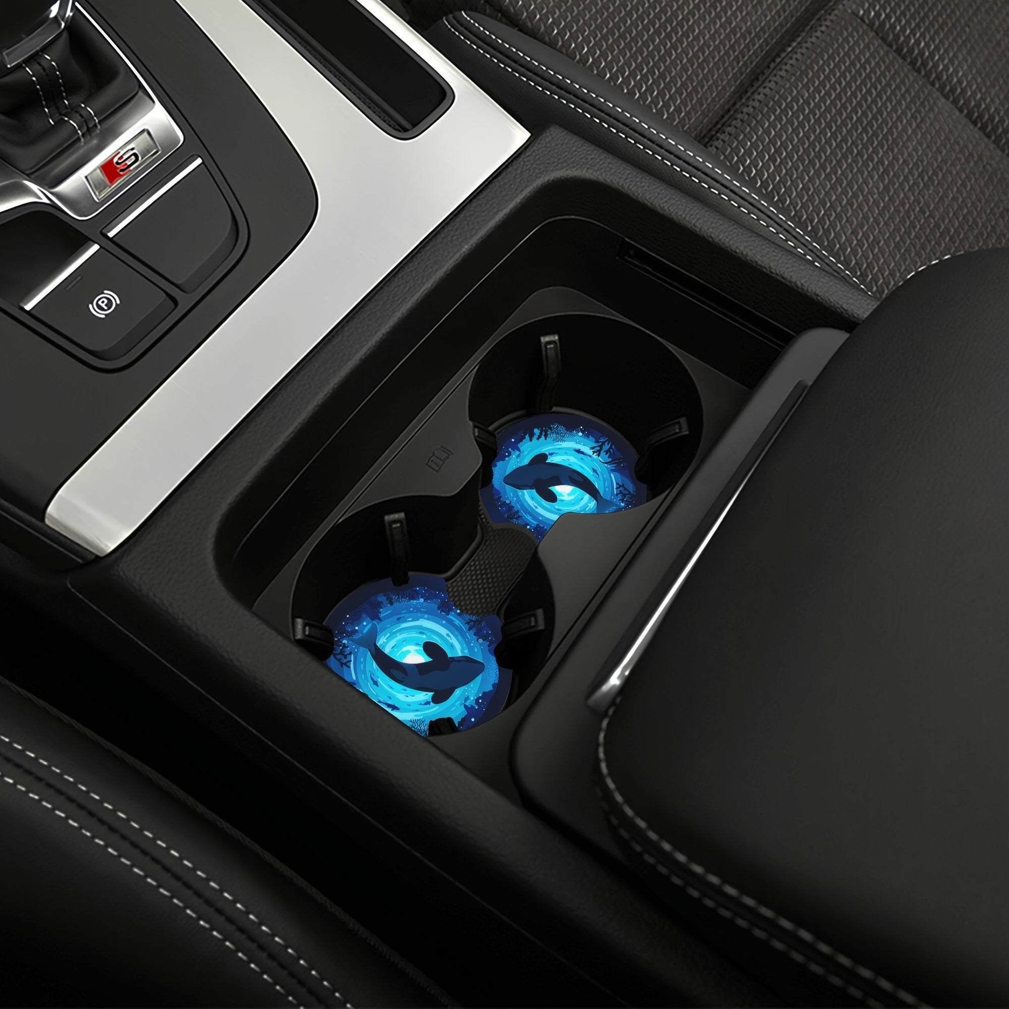 Killer Whale Car Coasters EVA Material Moisture Absorption Easy to Clean