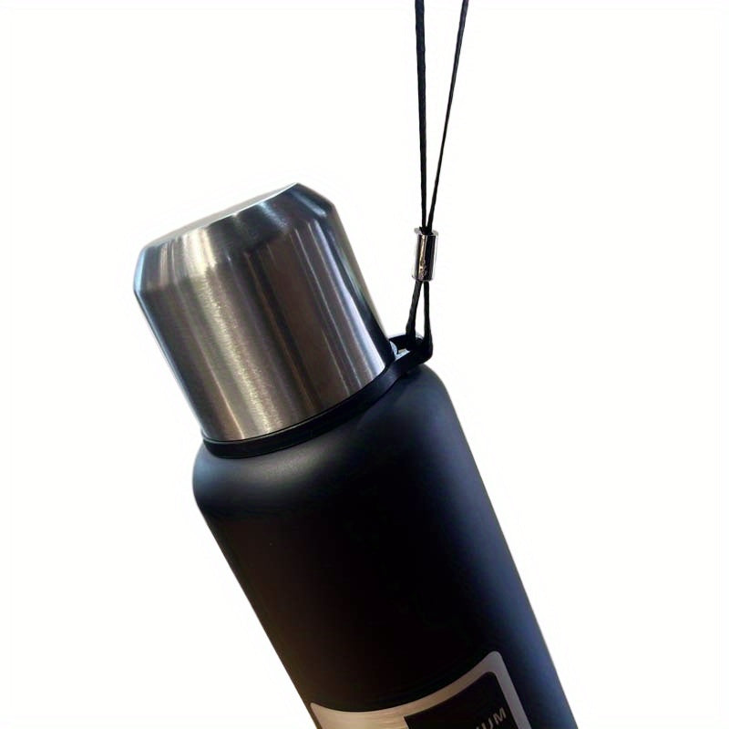 Large Capacity Stainless Steel Water Bottle Leak-Proof Reusable Travel-Friendly with Handle