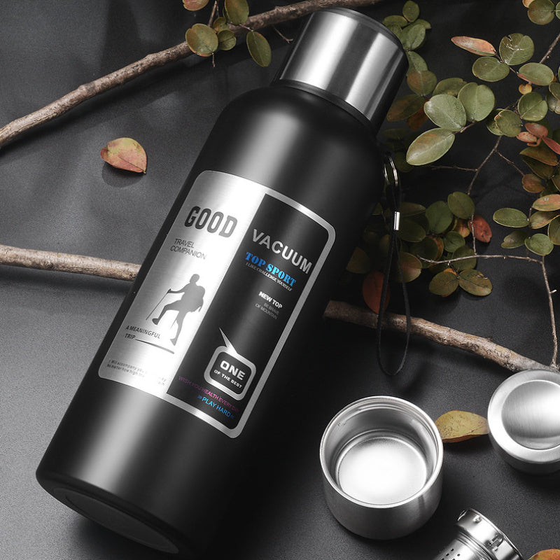 Large Capacity Stainless Steel Water Bottle Leak-Proof Reusable Travel-Friendly with Handle