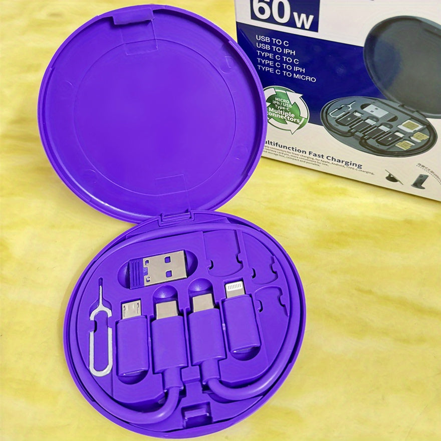 60W USB C Kabeli 5-in-1 Adapter to'plami bilan tez zaryadlash va ma'lumotlarni uzatish uchun