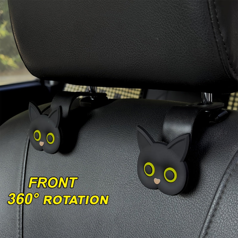 Cute 3D Cartoon Cat Car Headrest Hook Vehicle Storage Organizer for Handbags