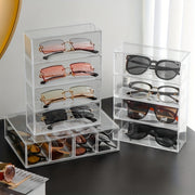 Clear Acrylic Eyewear Organizer with 4 Drawers for Glasses Storage