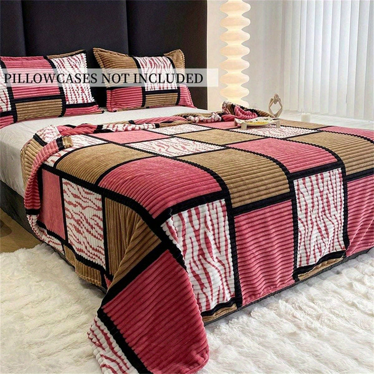 Розовое водяное меланжевое плед из ультра-мягкого полиэстера для кровати, дивана, внутри и на улице