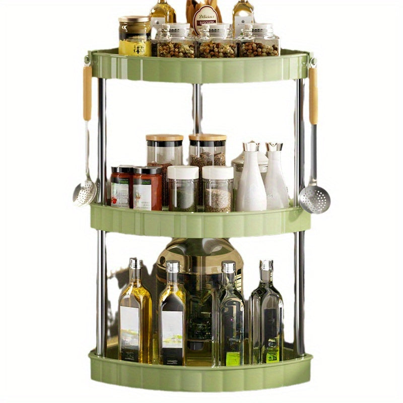 Estantería de almacenamiento de plástico para condimentos y utensilios de cocina, organizador de esquina de múltiples niveles