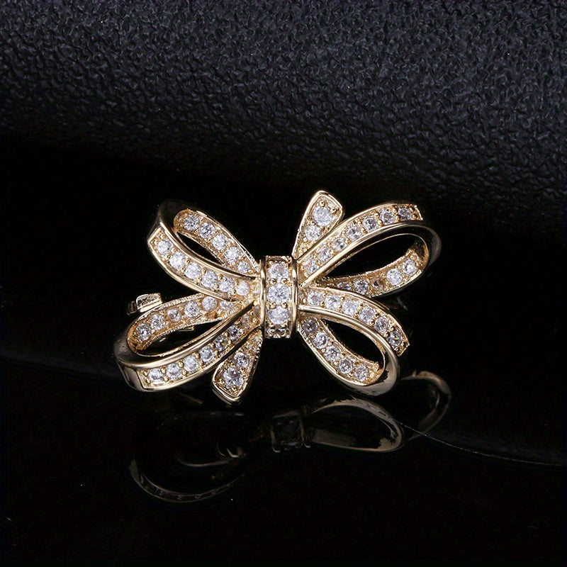 Elegant Mini Bow Brooch for Women V-Neck Shirts Small Pin Fastening Jewelry