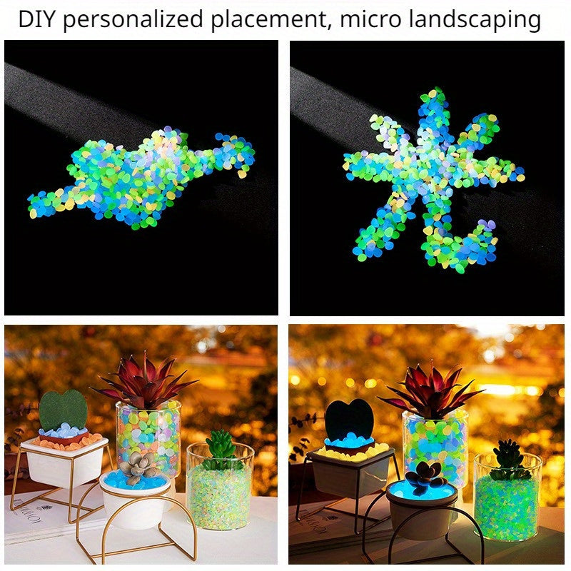 Glow-In-The-Dark Resin Pebbles for Garden Fish Tank Flower Pot Bonsai Decoration 50 or 100 Pieces