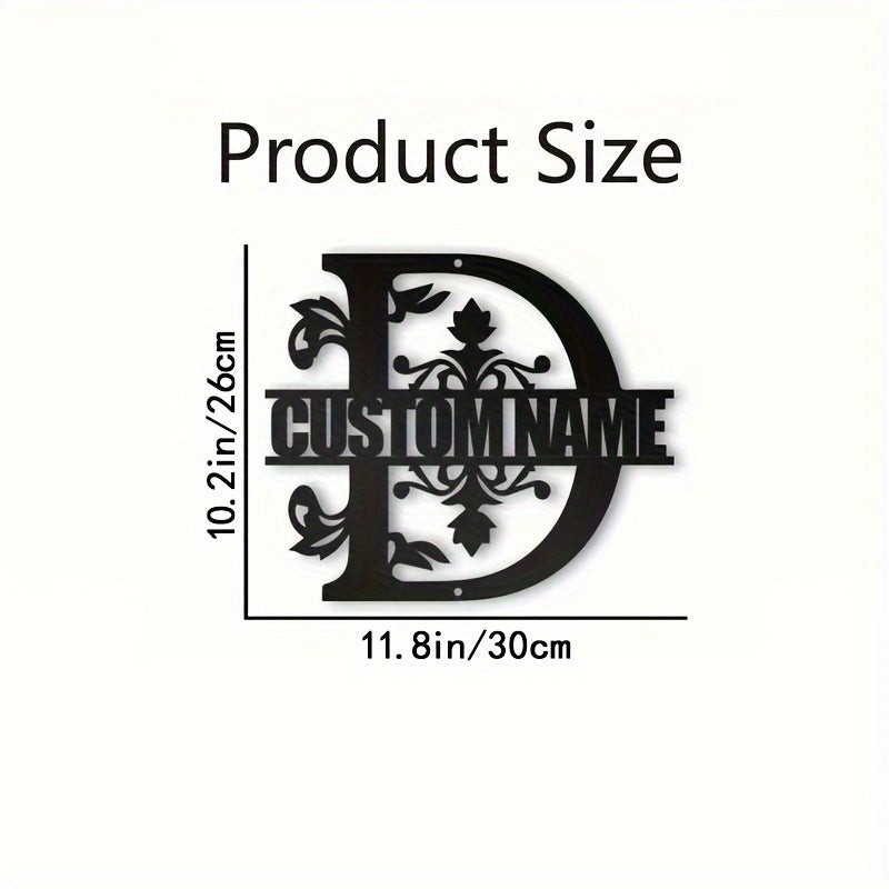 Personalized Metal Family Name Wall Decor with Custom Iron Monogram Sign