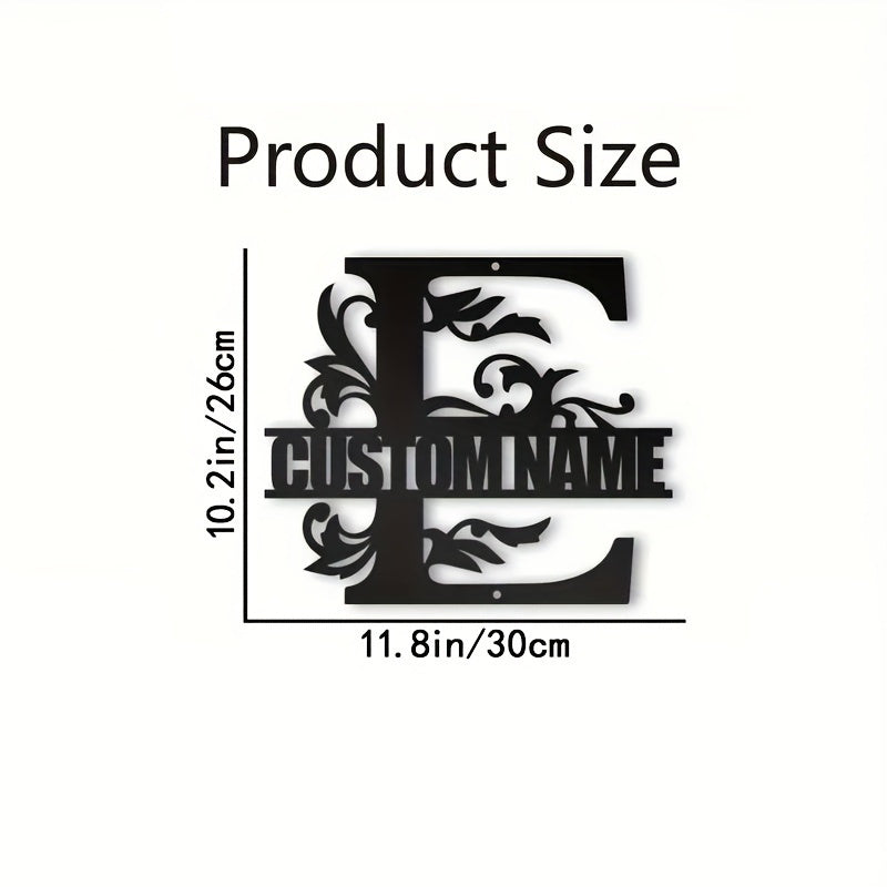 Personalized Metal Family Name Wall Decor with Custom Iron Monogram Sign