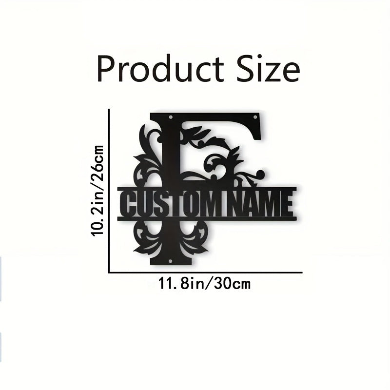 Personalized Metal Family Name Wall Decor with Custom Iron Monogram Sign