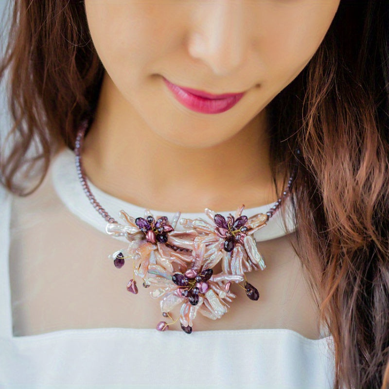 Freshwater Pearl Choker Necklace for Women Elegant Statement Jewelry Natural Stones Gift