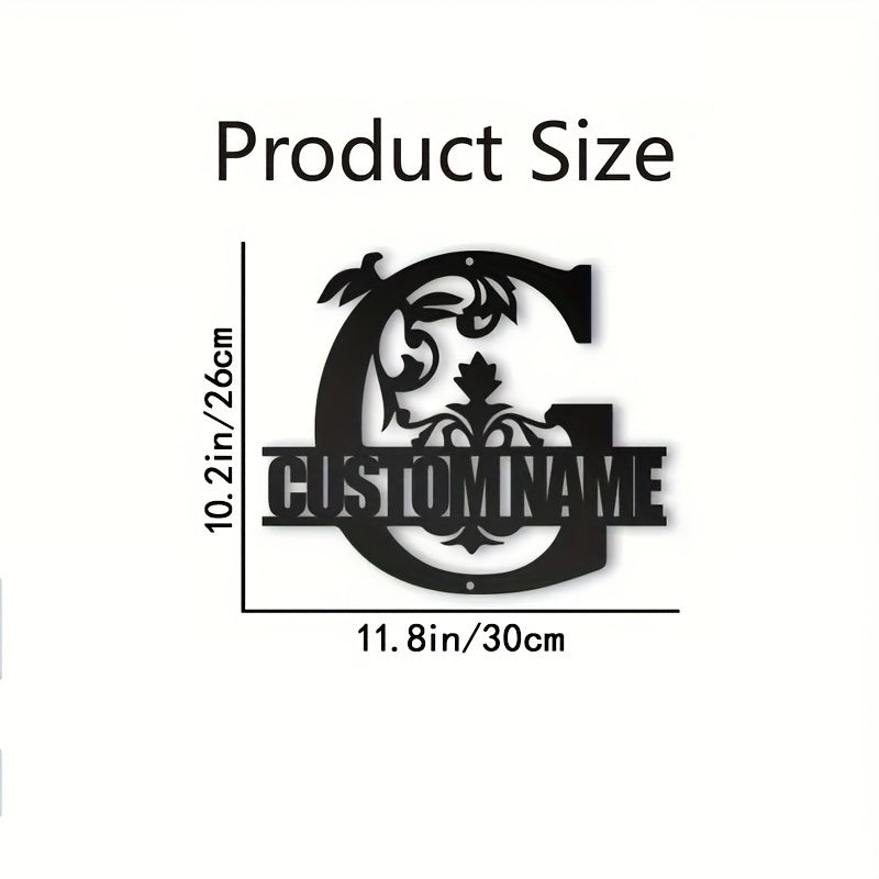 Personalized Metal Family Name Wall Decor with Custom Iron Monogram Sign