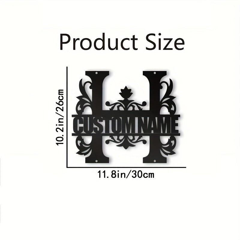 Personalized Metal Family Name Wall Decor with Custom Iron Monogram Sign