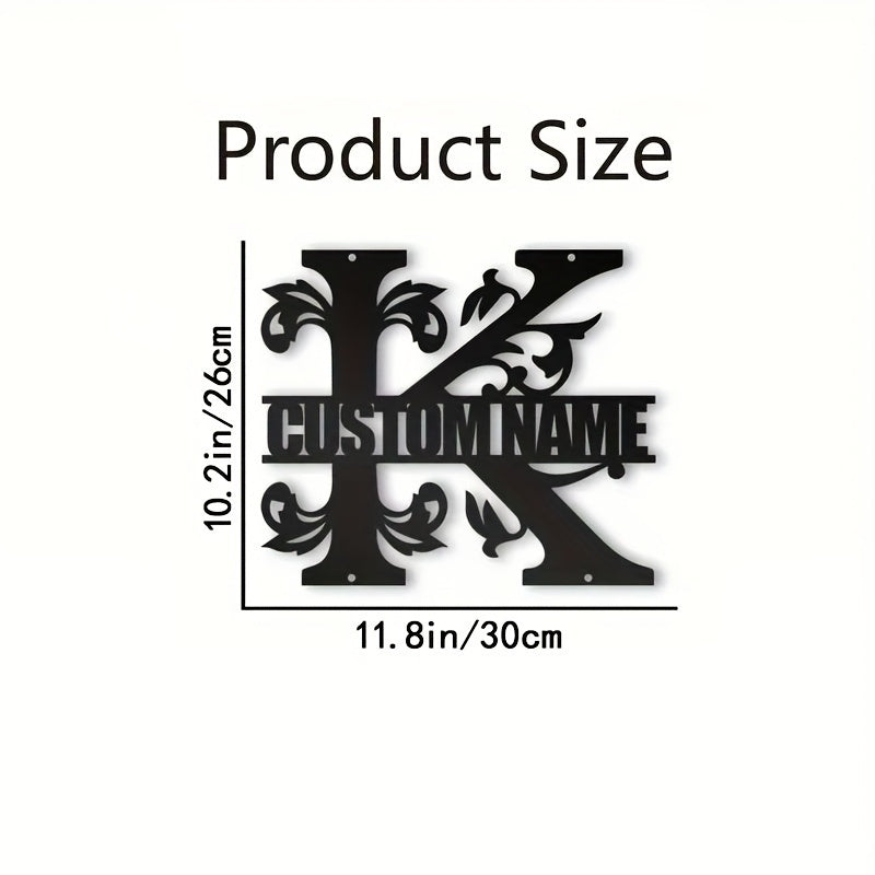 Personalized Metal Family Name Wall Decor with Custom Iron Monogram Sign