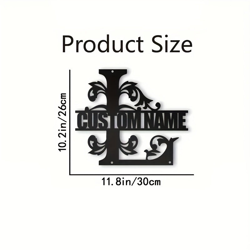Personalized Metal Family Name Wall Decor with Custom Iron Monogram Sign
