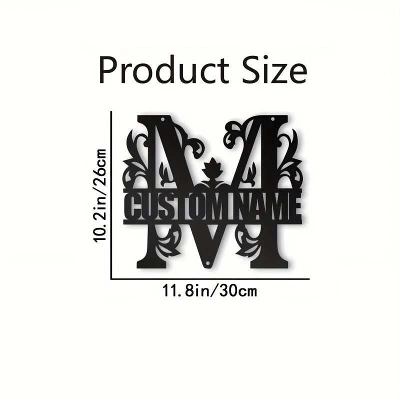 Personalized Metal Family Name Wall Decor with Custom Iron Monogram Sign