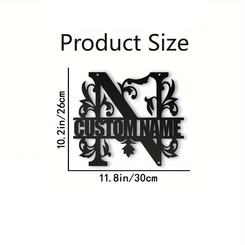 Personalized Metal Family Name Wall Decor with Custom Iron Monogram Sign