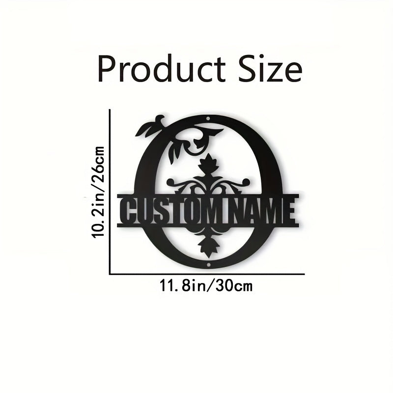 Personalized Metal Family Name Wall Decor with Custom Iron Monogram Sign