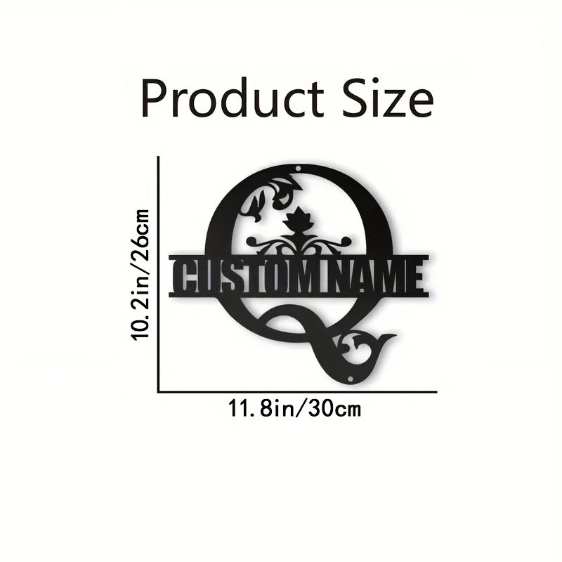 Personalized Metal Family Name Wall Decor with Custom Iron Monogram Sign