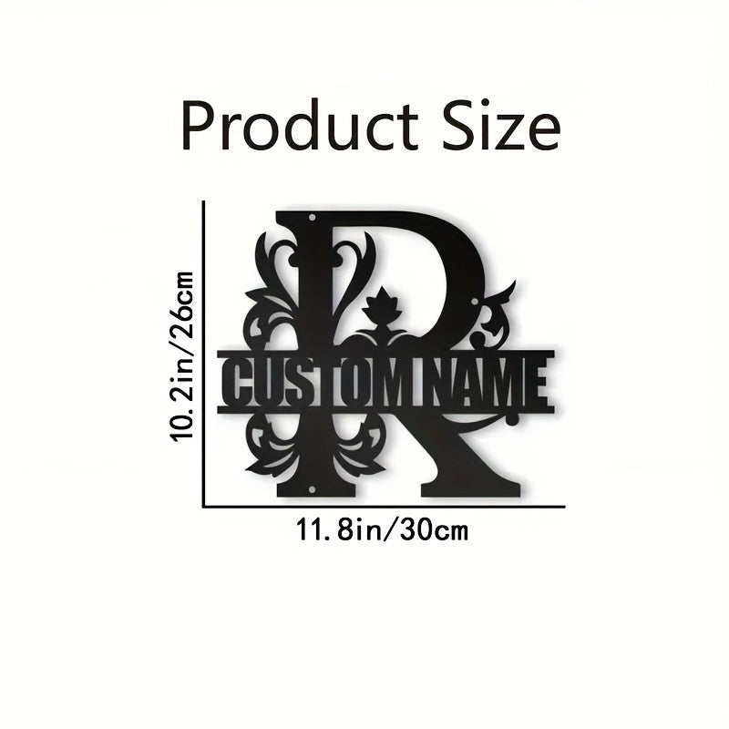 Personalized Metal Family Name Wall Decor with Custom Iron Monogram Sign