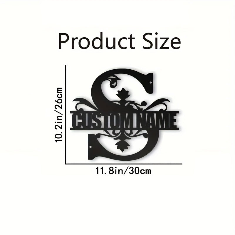 Personalized Metal Family Name Wall Decor with Custom Iron Monogram Sign