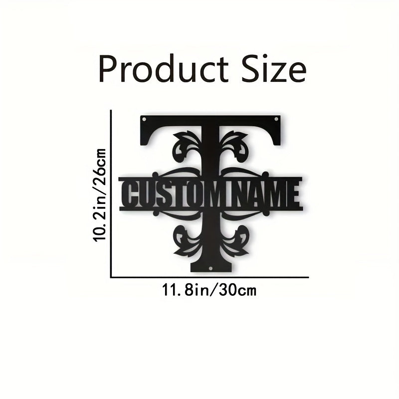 Personalized Metal Family Name Wall Decor with Custom Iron Monogram Sign