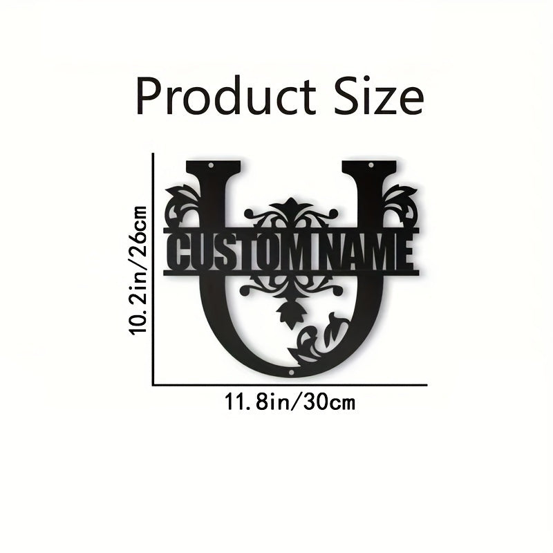 Personalized Metal Family Name Wall Decor with Custom Iron Monogram Sign