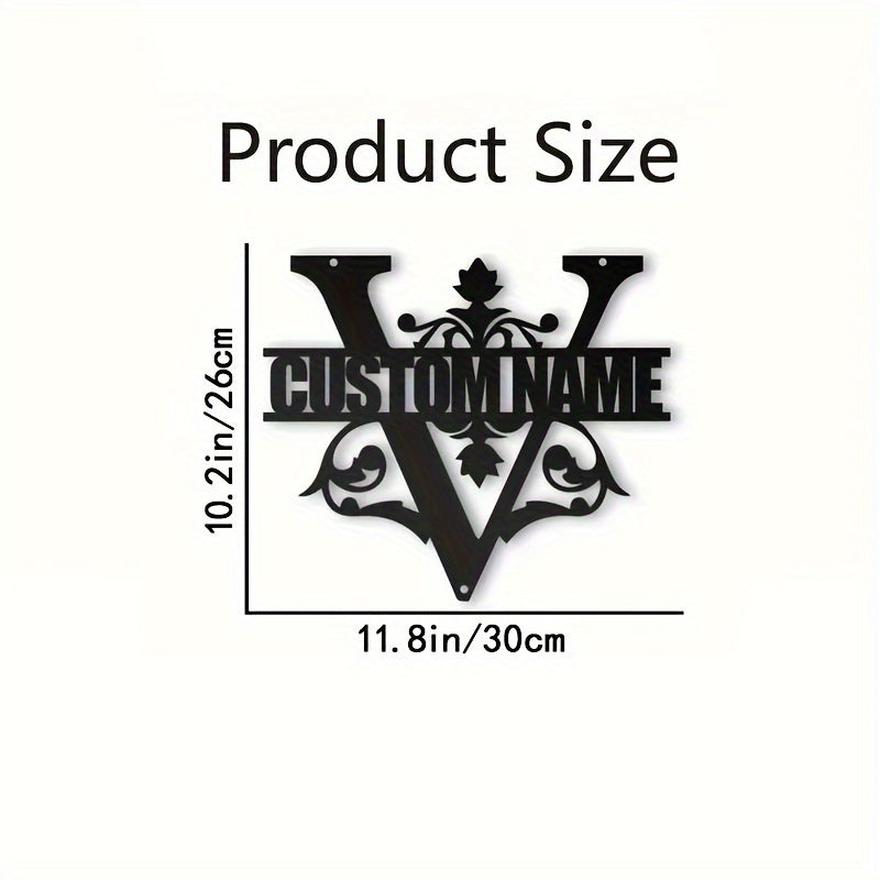 Personalized Metal Family Name Wall Decor with Custom Iron Monogram Sign