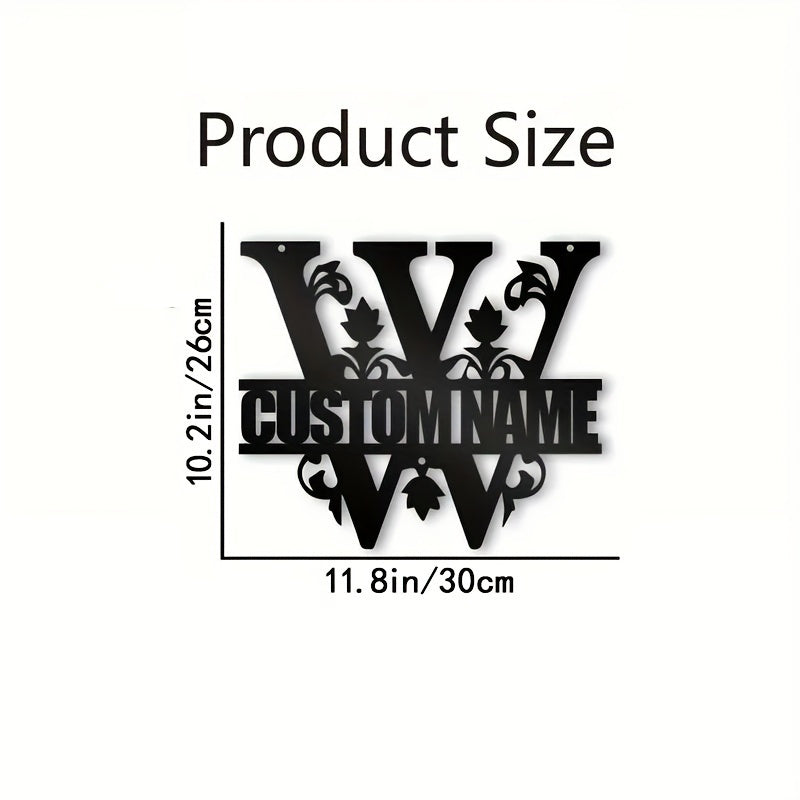 Personalized Metal Family Name Wall Decor with Custom Iron Monogram Sign