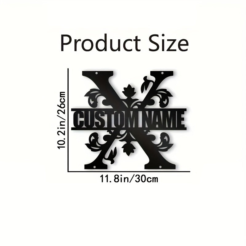 Personalized Metal Family Name Wall Decor with Custom Iron Monogram Sign