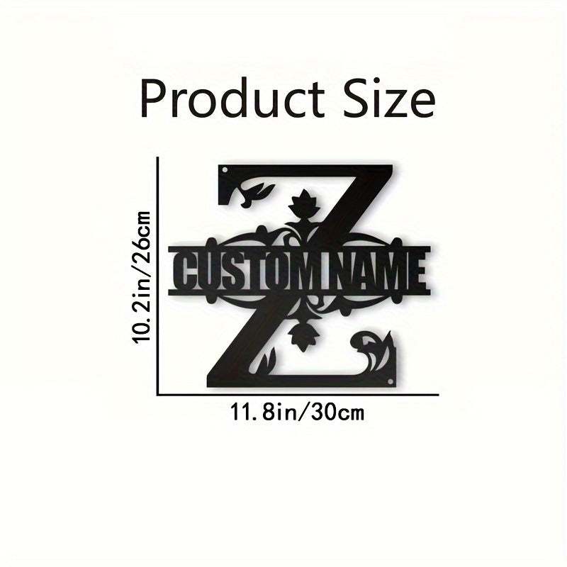 Personalized Metal Family Name Wall Decor with Custom Iron Monogram Sign